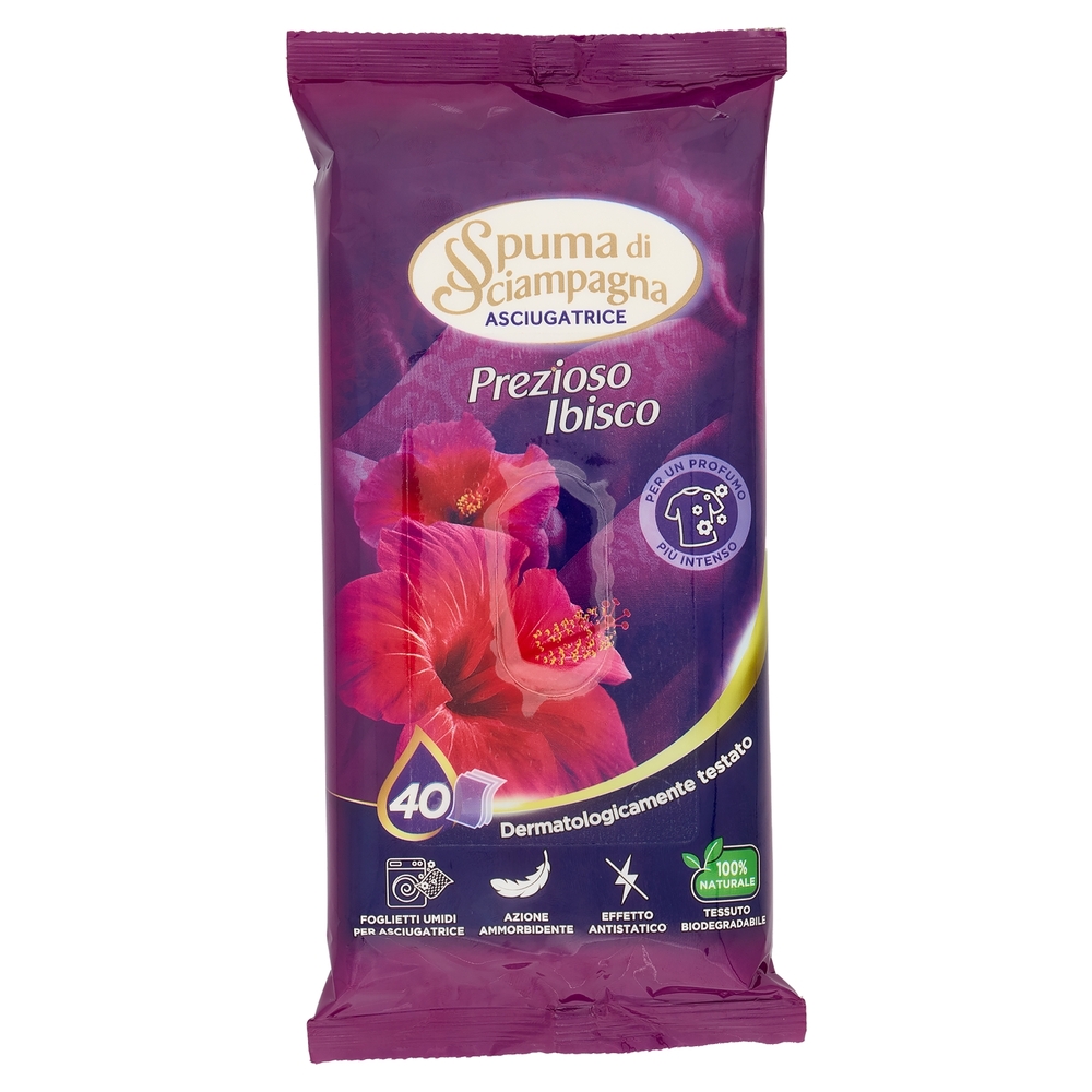 Spuma di Sciampagna Asciugatrice Prezioso Ibisco 40 x 4 g